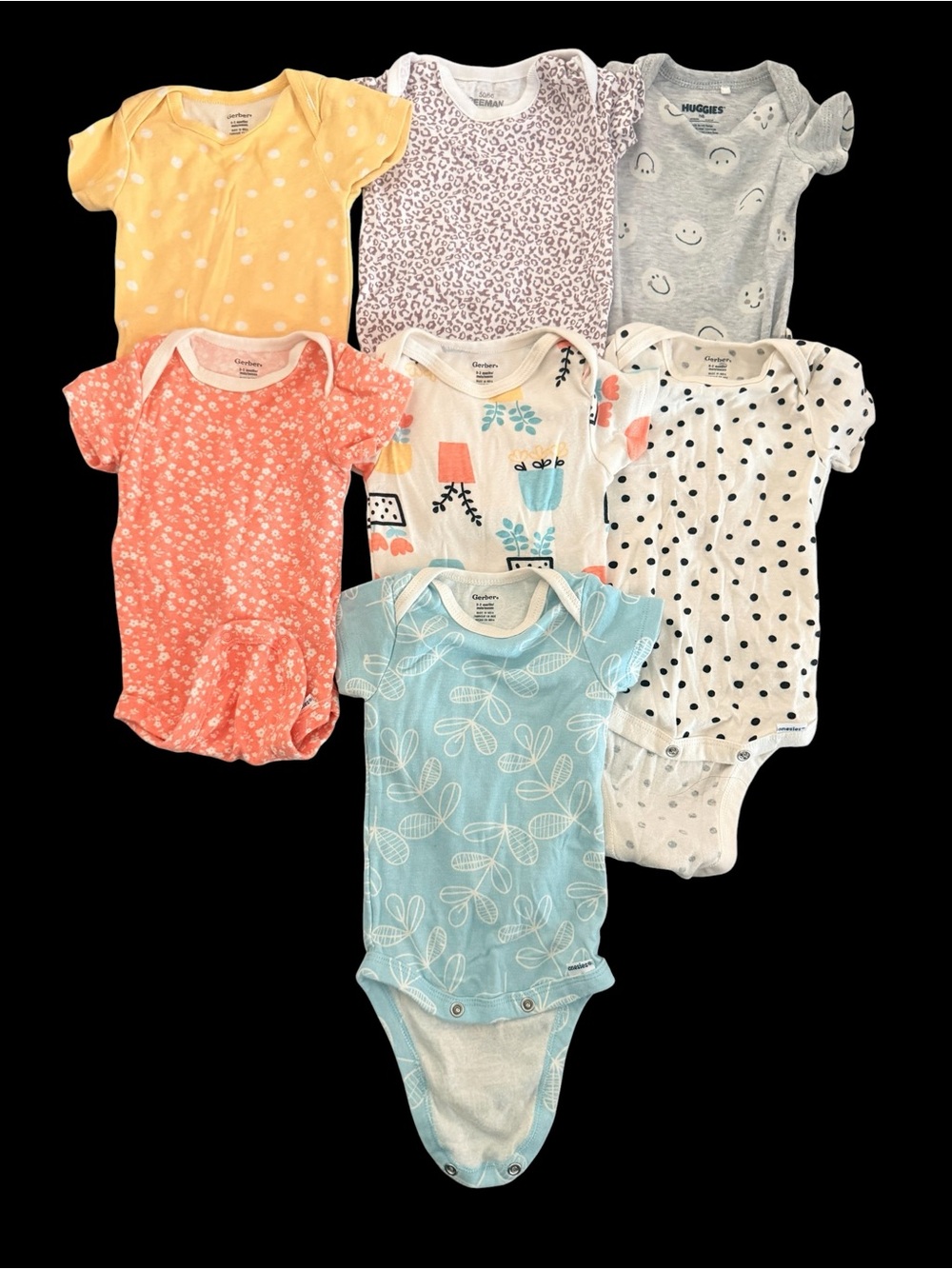 Gerber baby boys / baby girls short sleeve onesies bodysuits